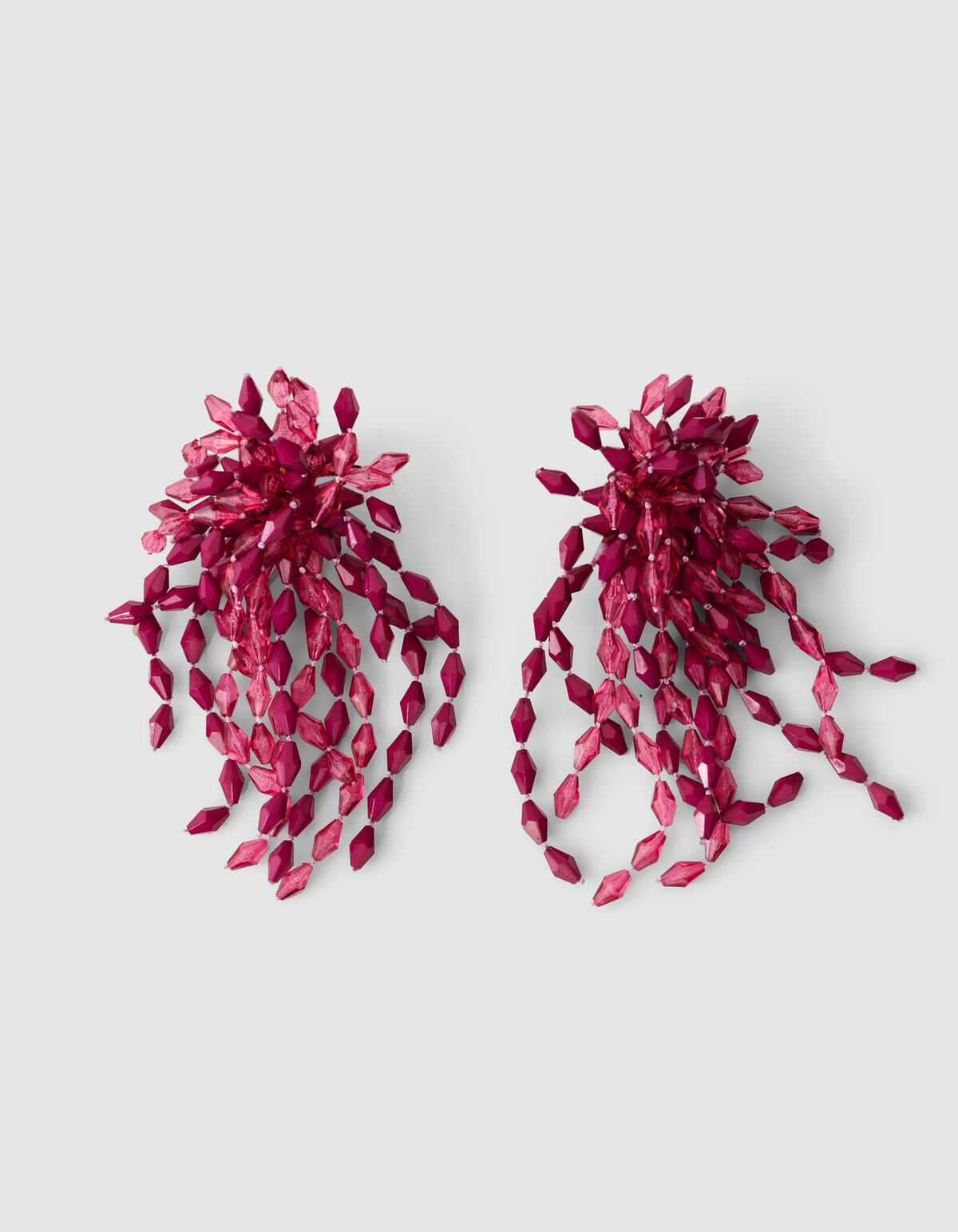 Beaded Waterval Oorbellen Donkerroze SHOEBY ACCESSOIRES