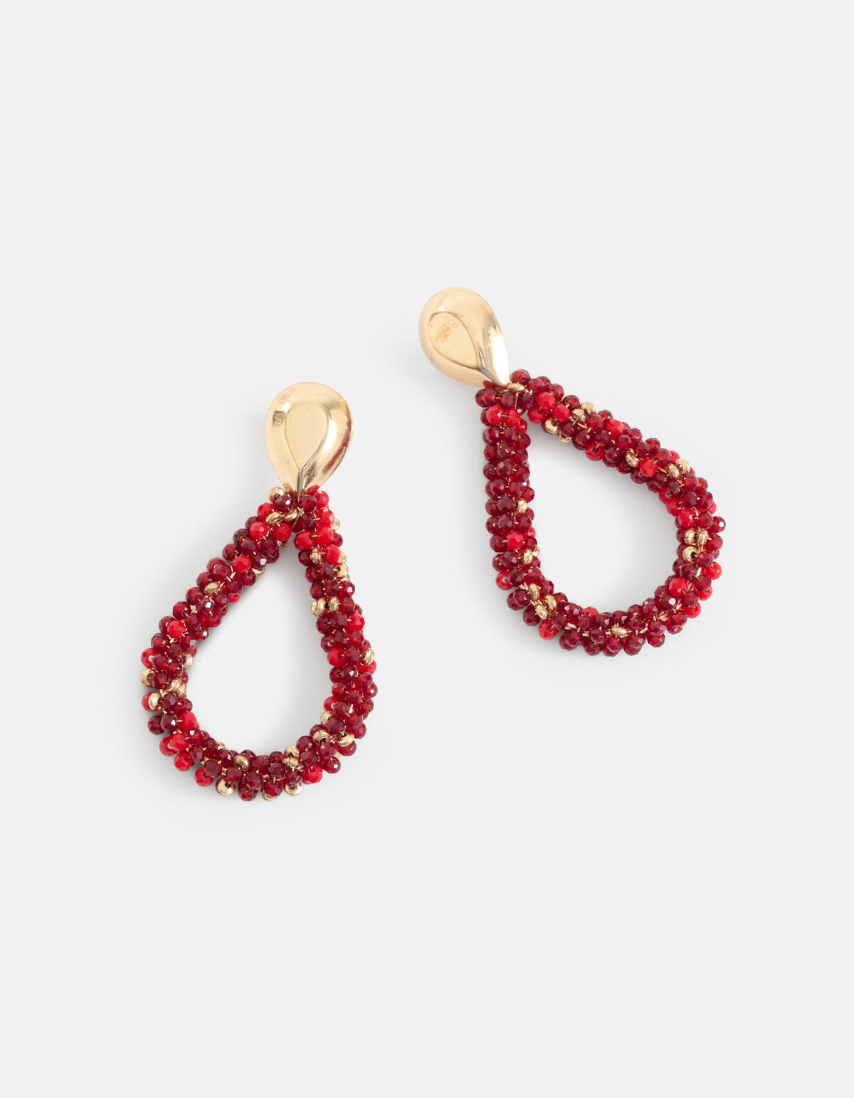 Beaded Druppel Oorbellen Rood SHOEBY ACCESSOIRES