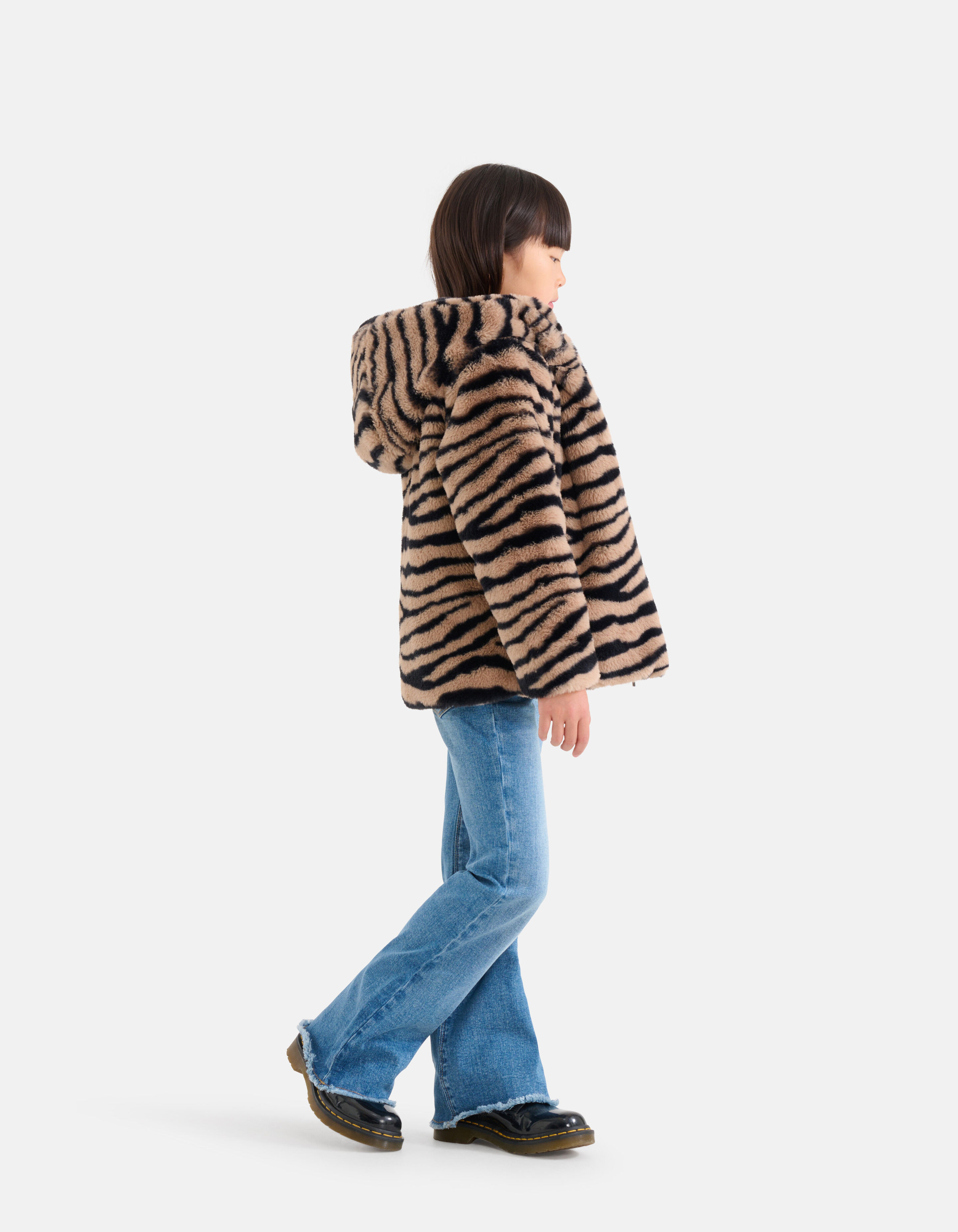 Printed Faux Fur Jas Bruin SHOEBY GIRLS