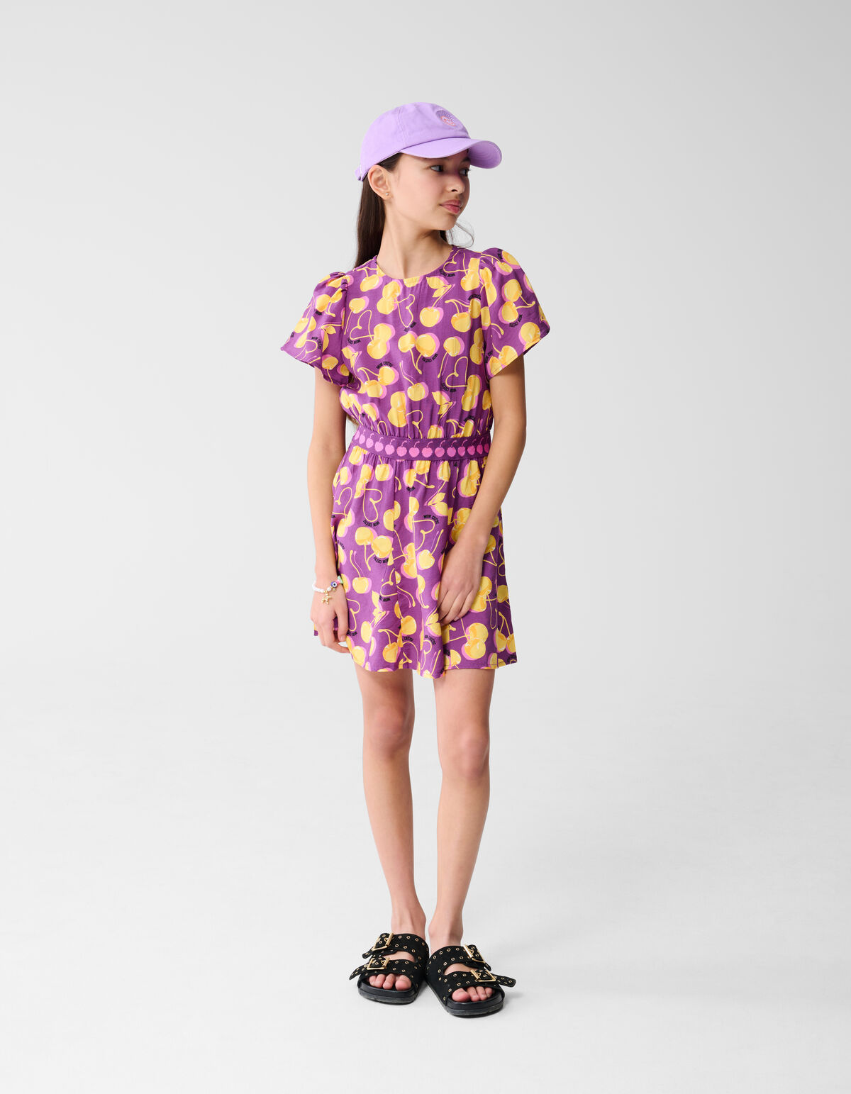 Fruit Artwork Jurk Donkerpaars SHOEBY GIRLS