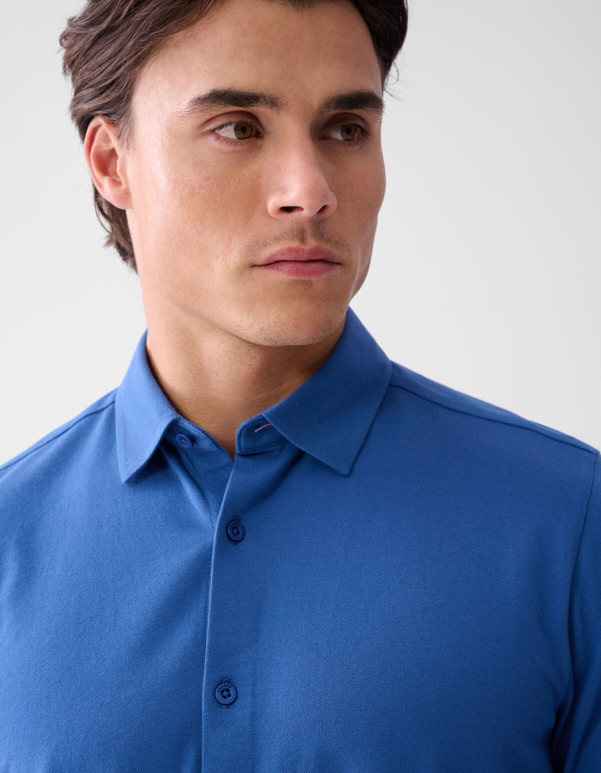 Pique Overhemd Blauw SHOEBY MEN
