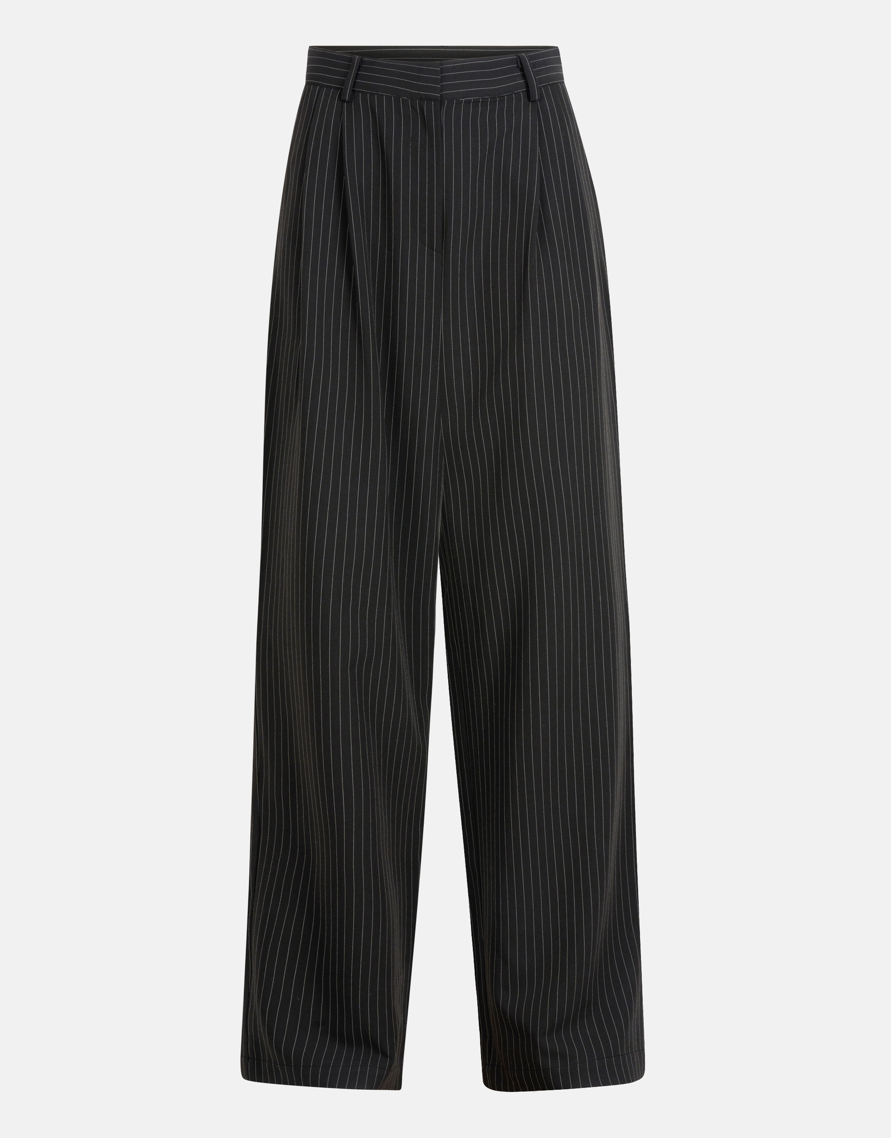 Pinstripe Wide Leg Broek Zwart SHOEBY WOMEN