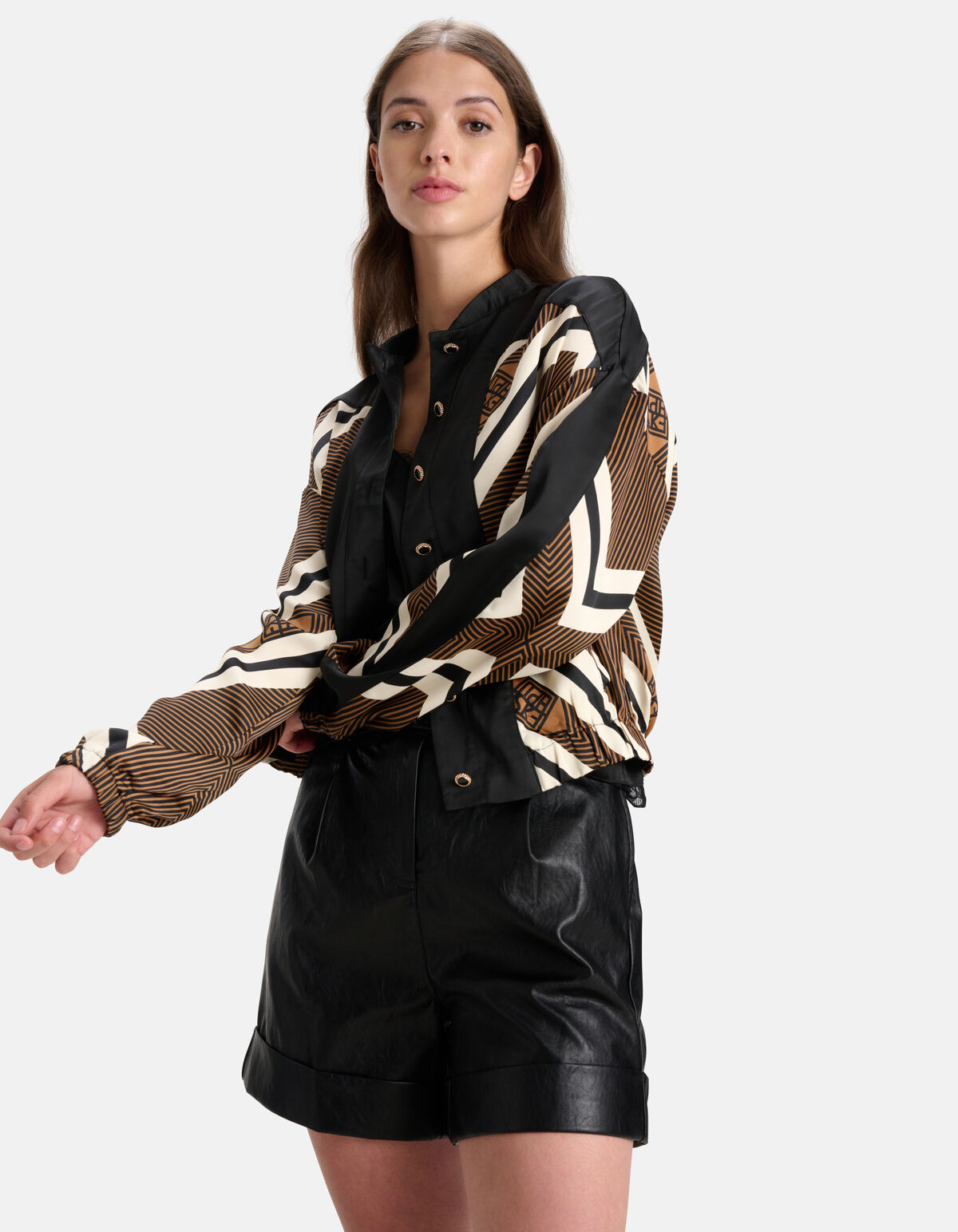 Grafische Print Bomber Bruin SHOEBY WOMEN