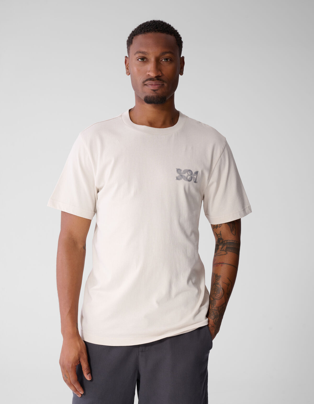 Stripe Mix T-shirt Gebroken Wit SHOEBY MEN