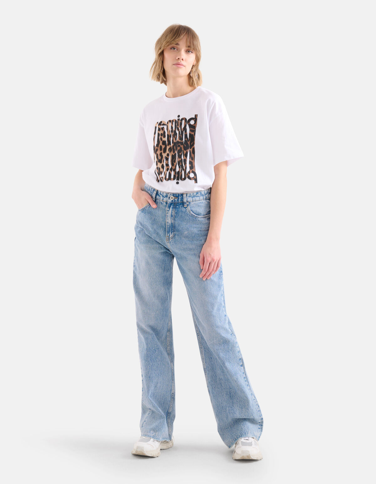 Leopard Artwork T-shirt Wit SHOEBY WOMEN