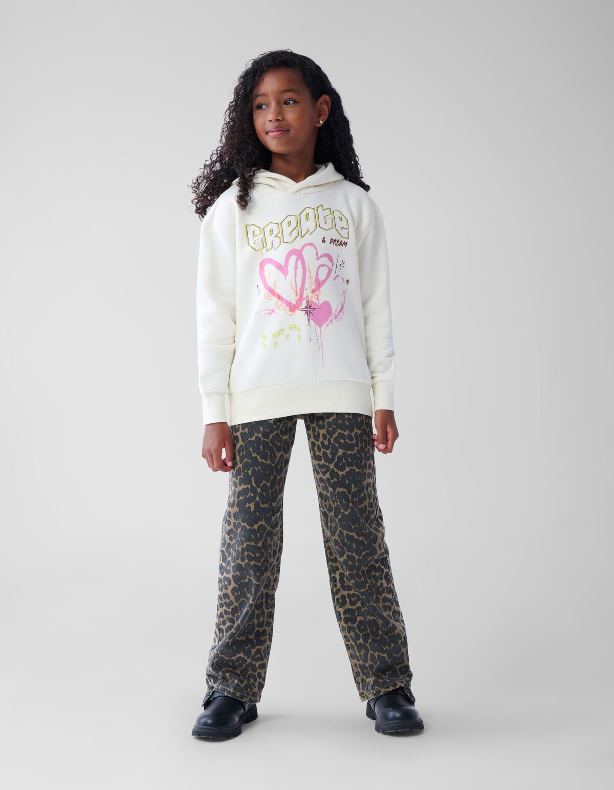 Leopard Straight Fit Broek Bruin SHOEBY GIRLS