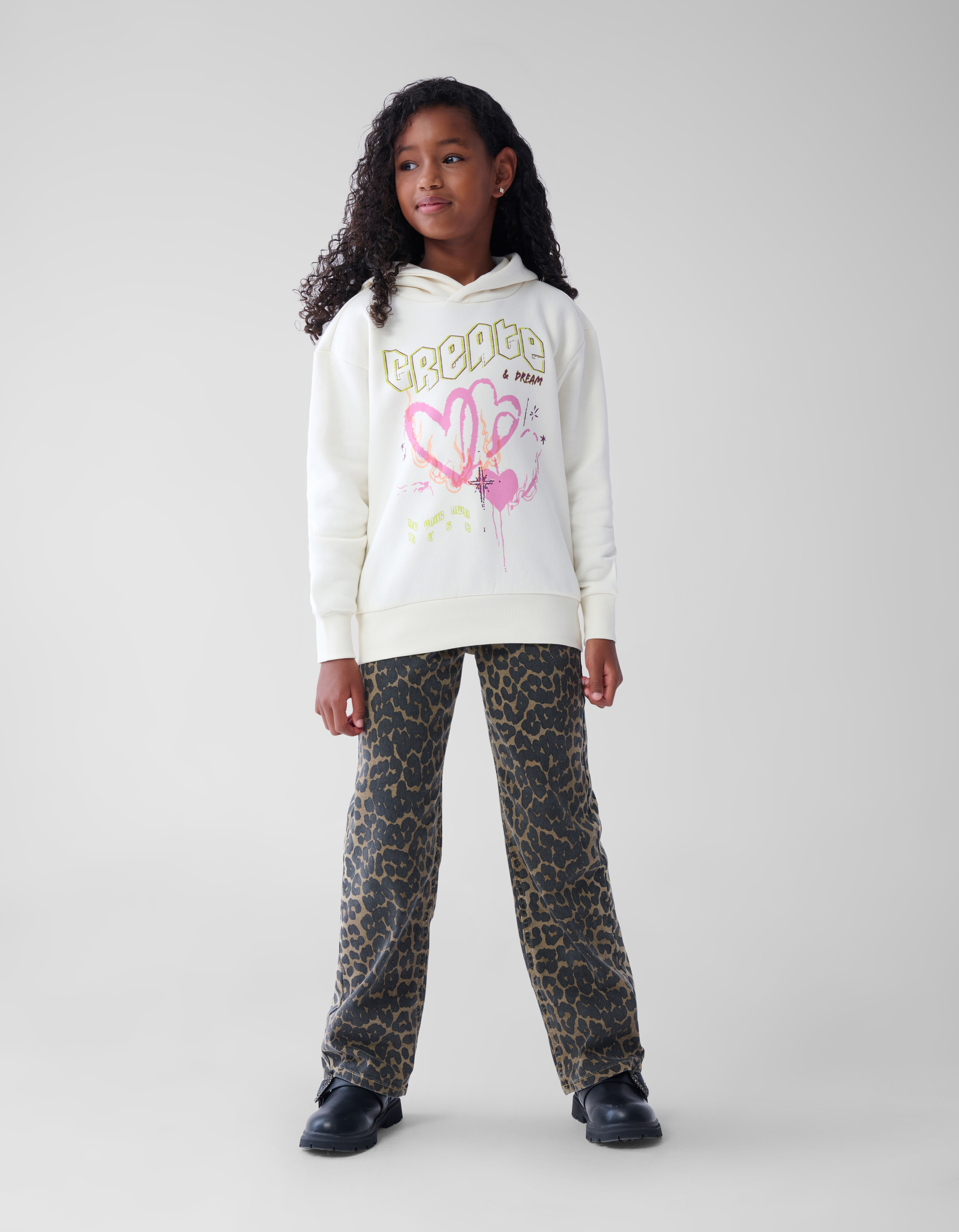 Leopard Straight Fit Broek Bruin SHOEBY GIRLS