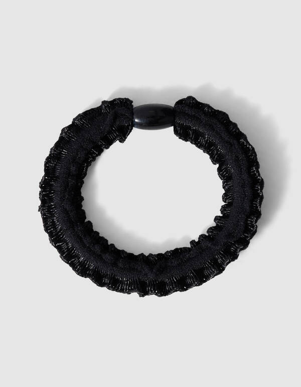 Small Ruffle Haarelastiek Zwart SHOEBY ACCESSOIRES