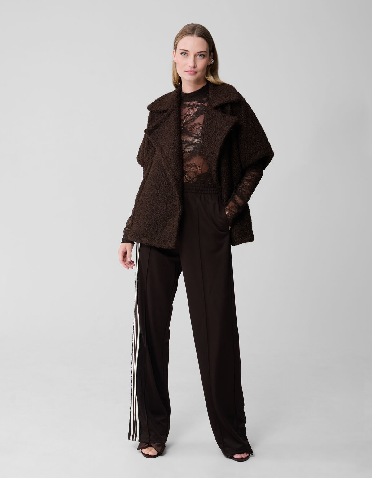 Oversized Teddy Gilet Donkerbruin SHOEBY WOMEN