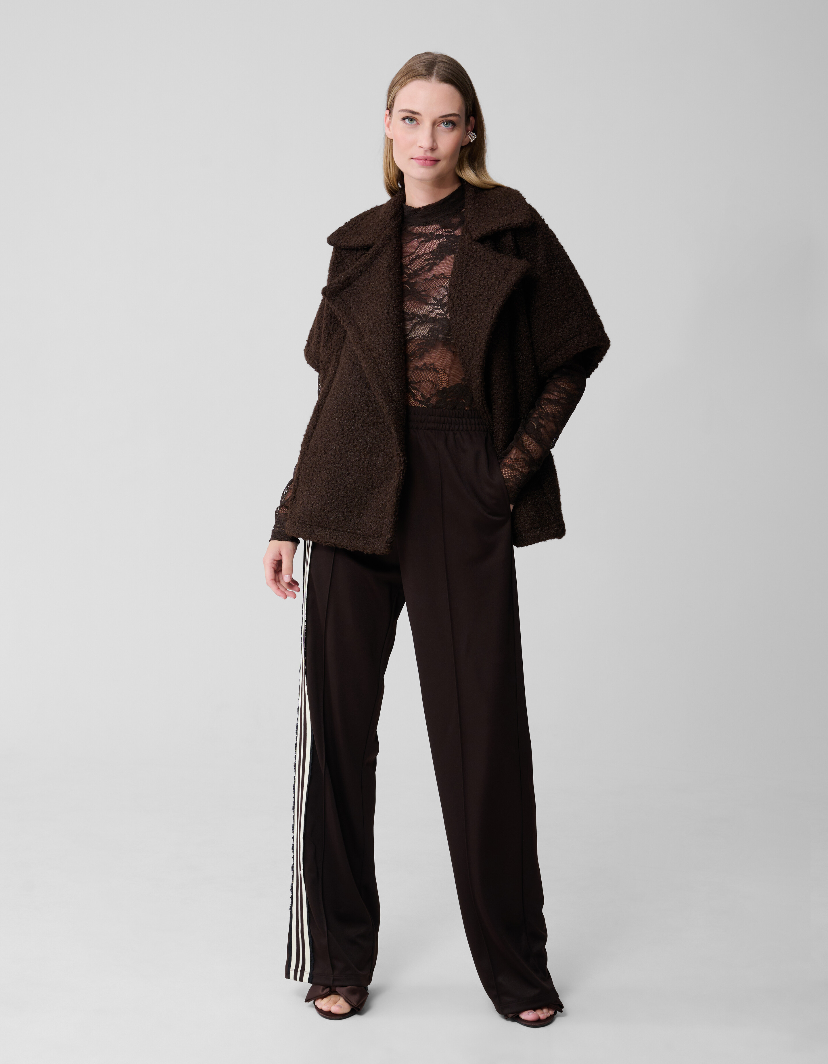 Oversized Teddy Gilet Donkerbruin SHOEBY WOMEN