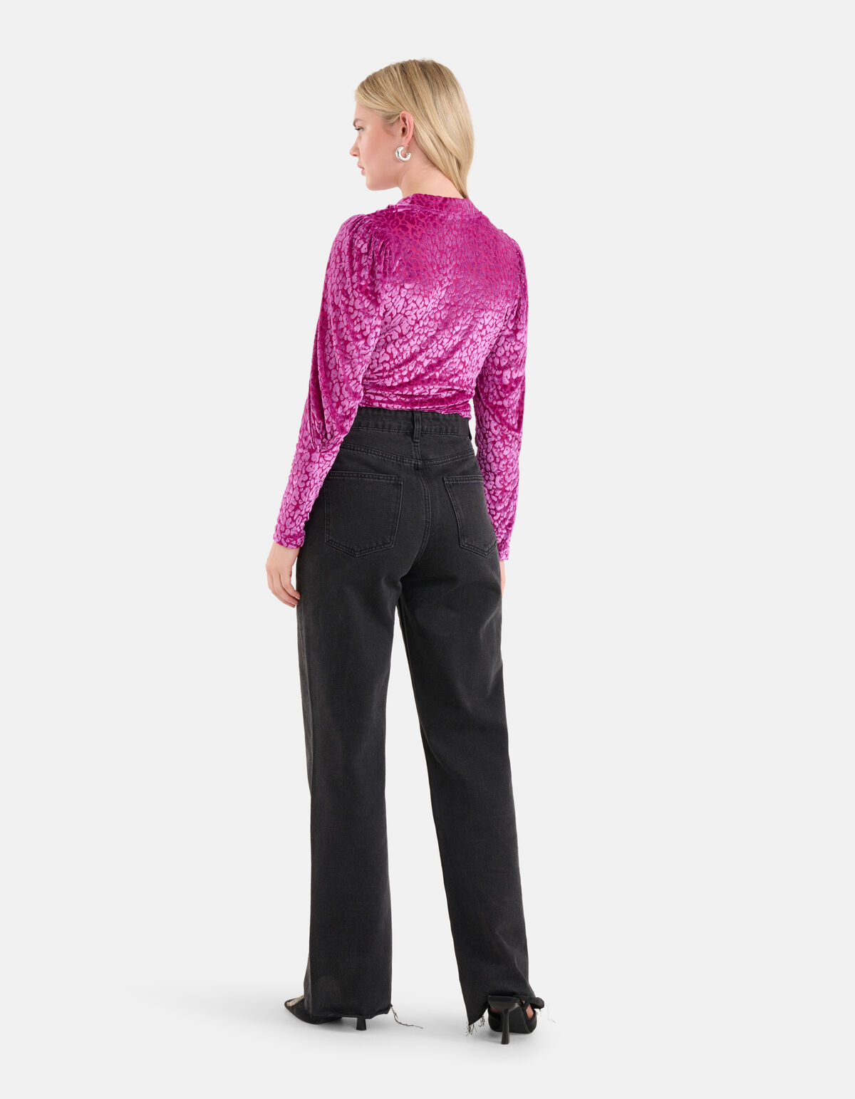 Velvet Mesh Top Paars SHOEBY WOMEN