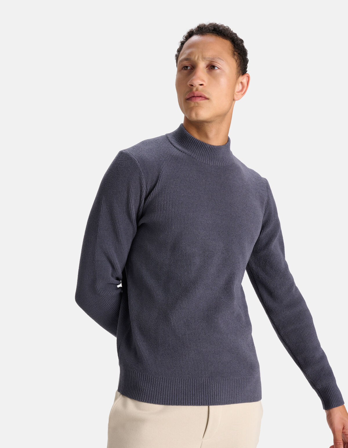 Chenille Trui Grijs SHOEBY MEN