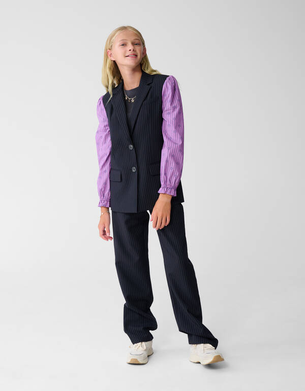 Smiley Pinstripe Broek Donkerblauw SHOEBY GIRLS