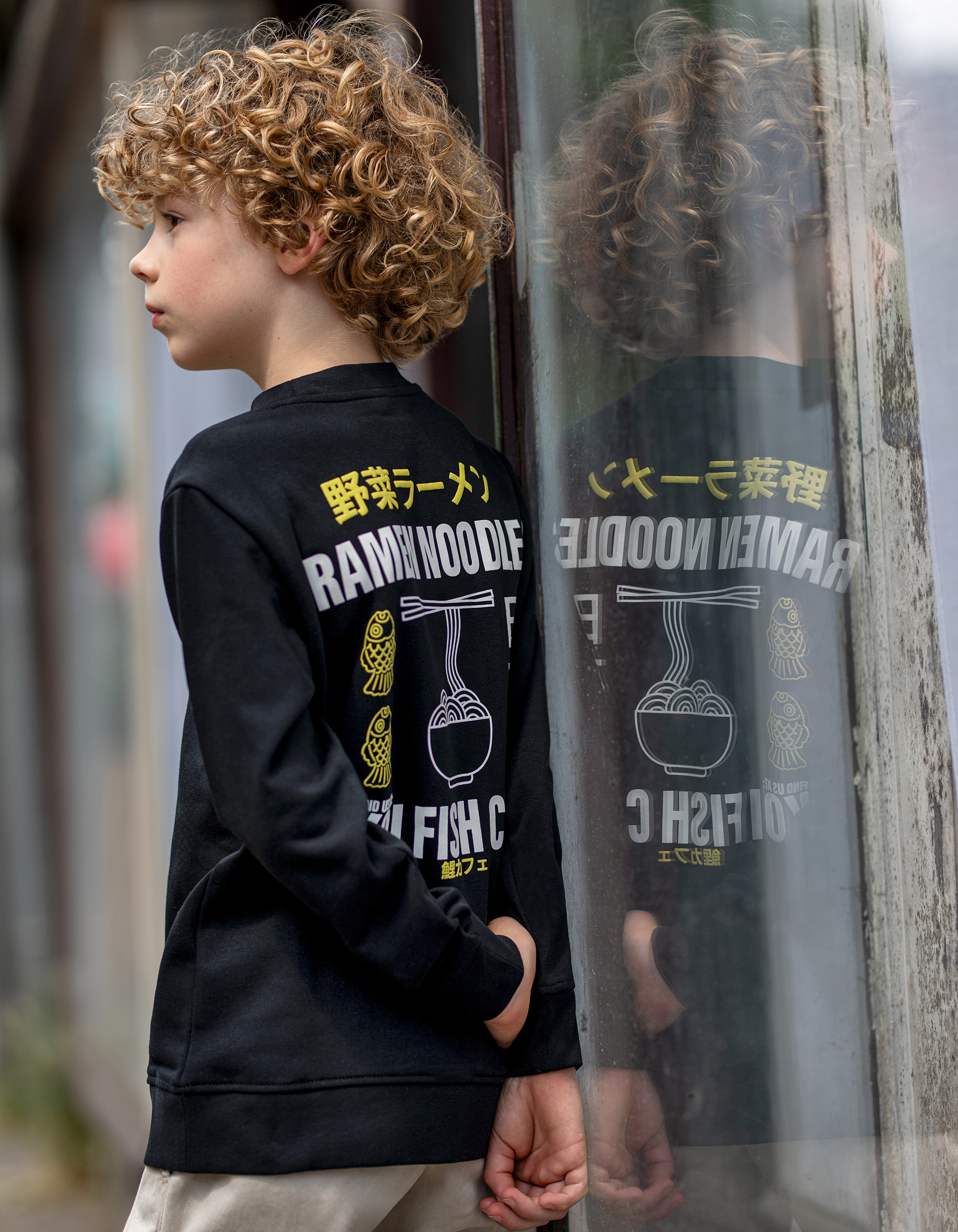 Printed Sweater Zwart SHOEBY BOYS