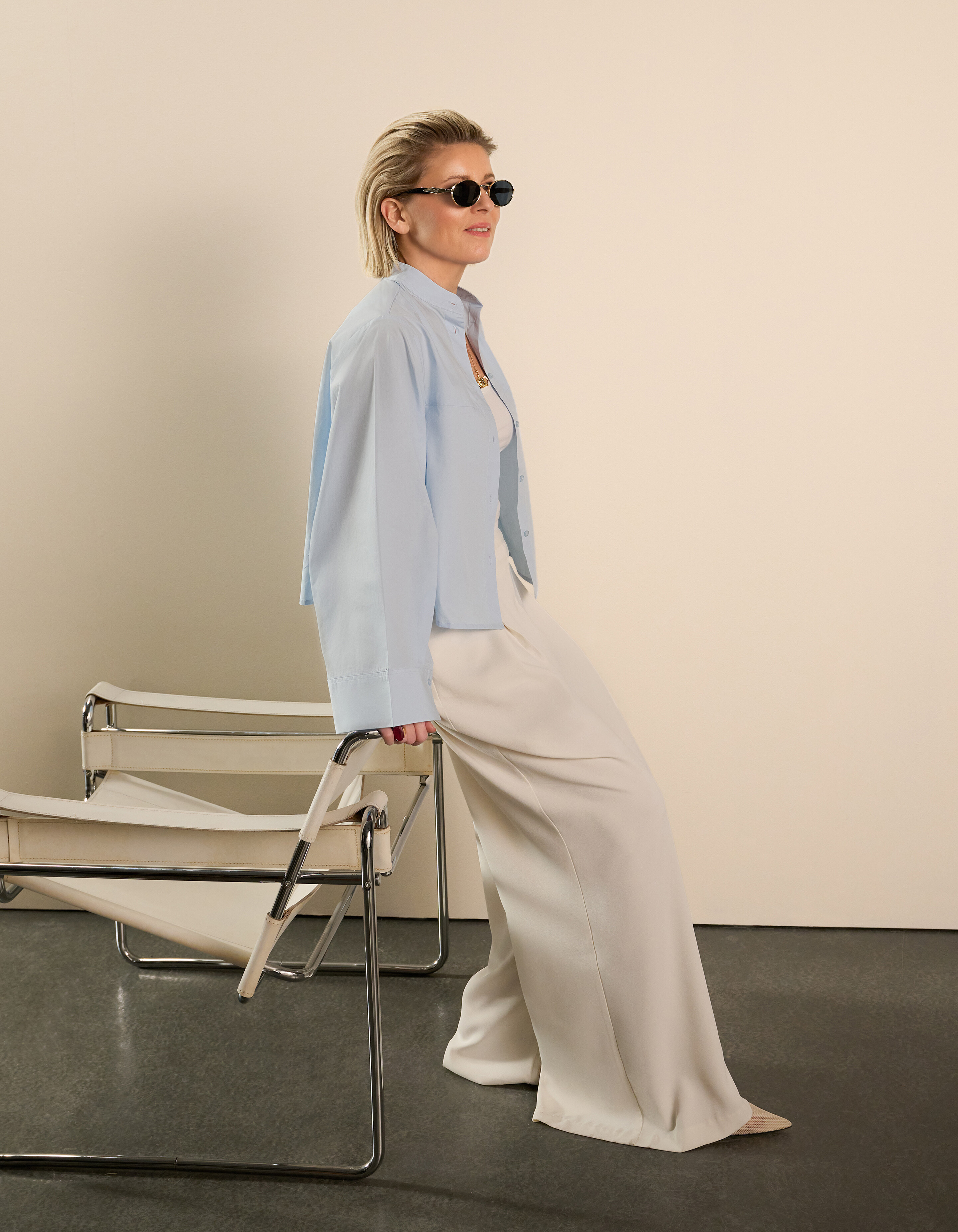 Crepe Wide Leg Broek Gebroken Wit By Lonneke SHOEBY WOMEN