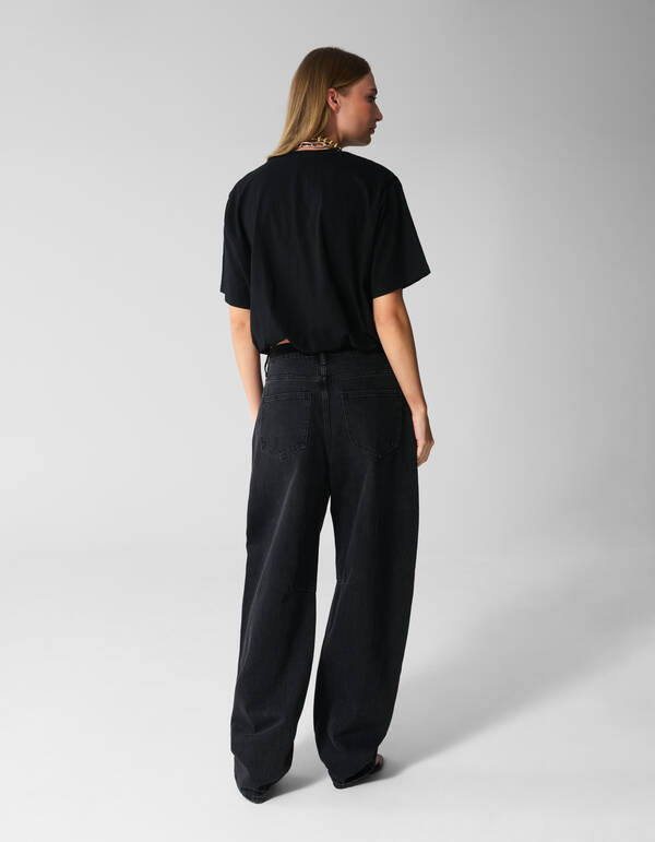 Oversized Balloon T-shirt Zwart SHOEBY WOMEN