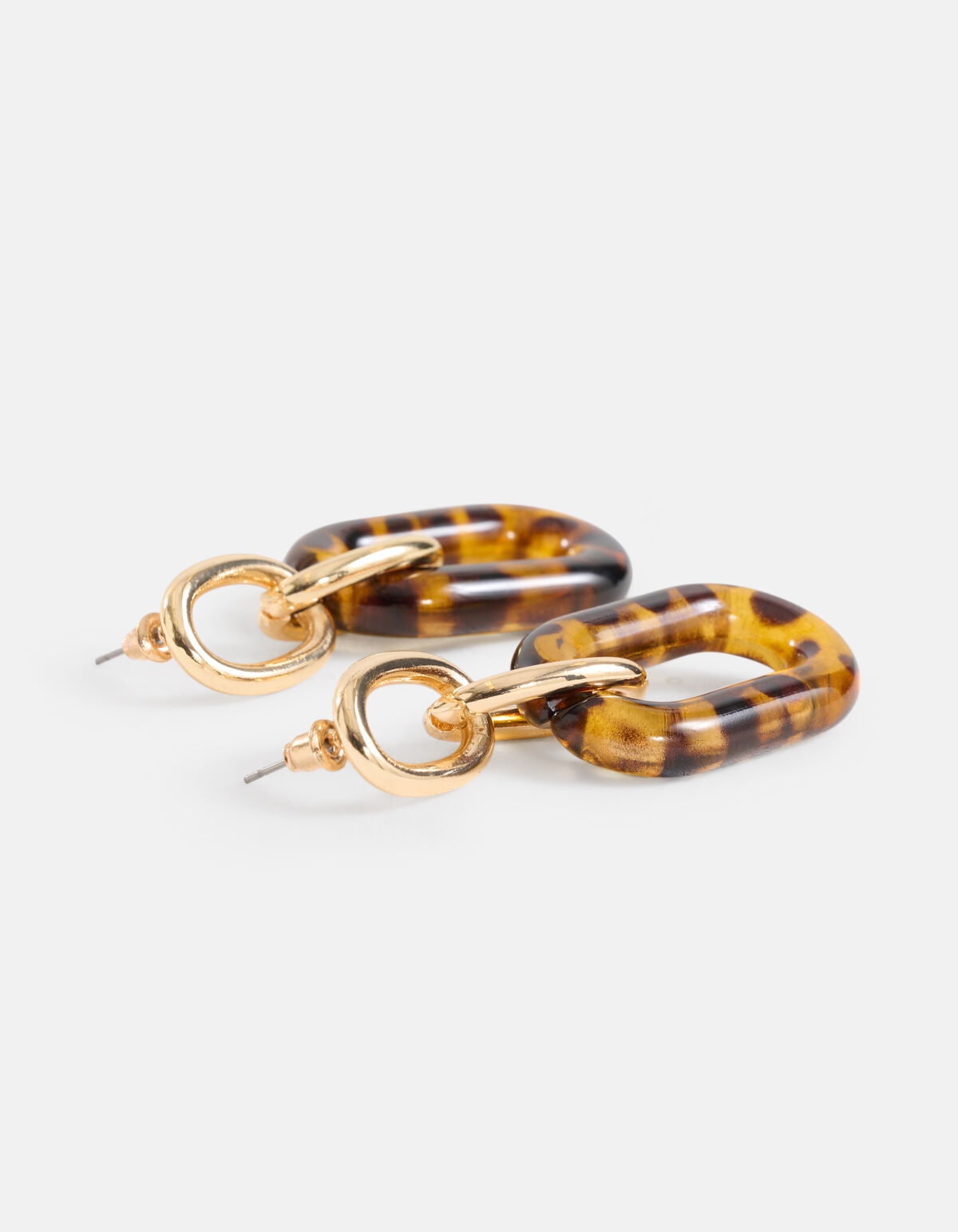 Leopard Chain Oorbellen Bruin SHOEBY ACCESSOIRES