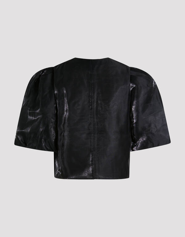 Shiny Puff Blouse Zwart SHOEBY WOMEN