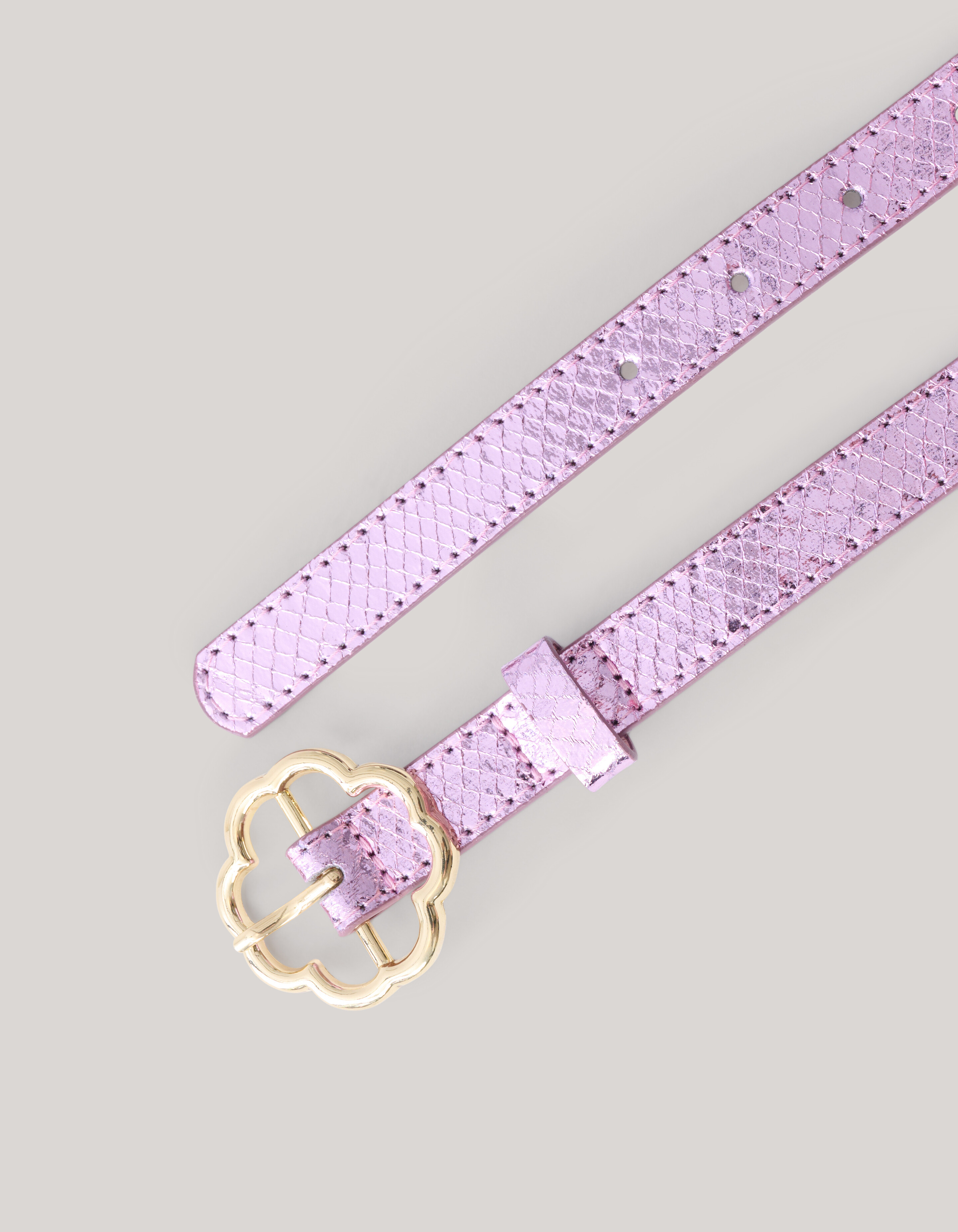 Metallic Croco Riem Roze SHOEBY ACCESSOIRES