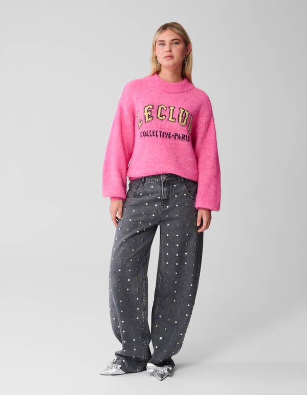 Studs Wide Leg Jeans Grijs SHOEBY WOMEN