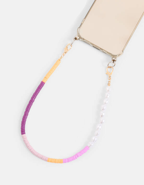 Korte Katsuki Parel Telefoonkoord Paars SHOEBY ACCESSOIRES
