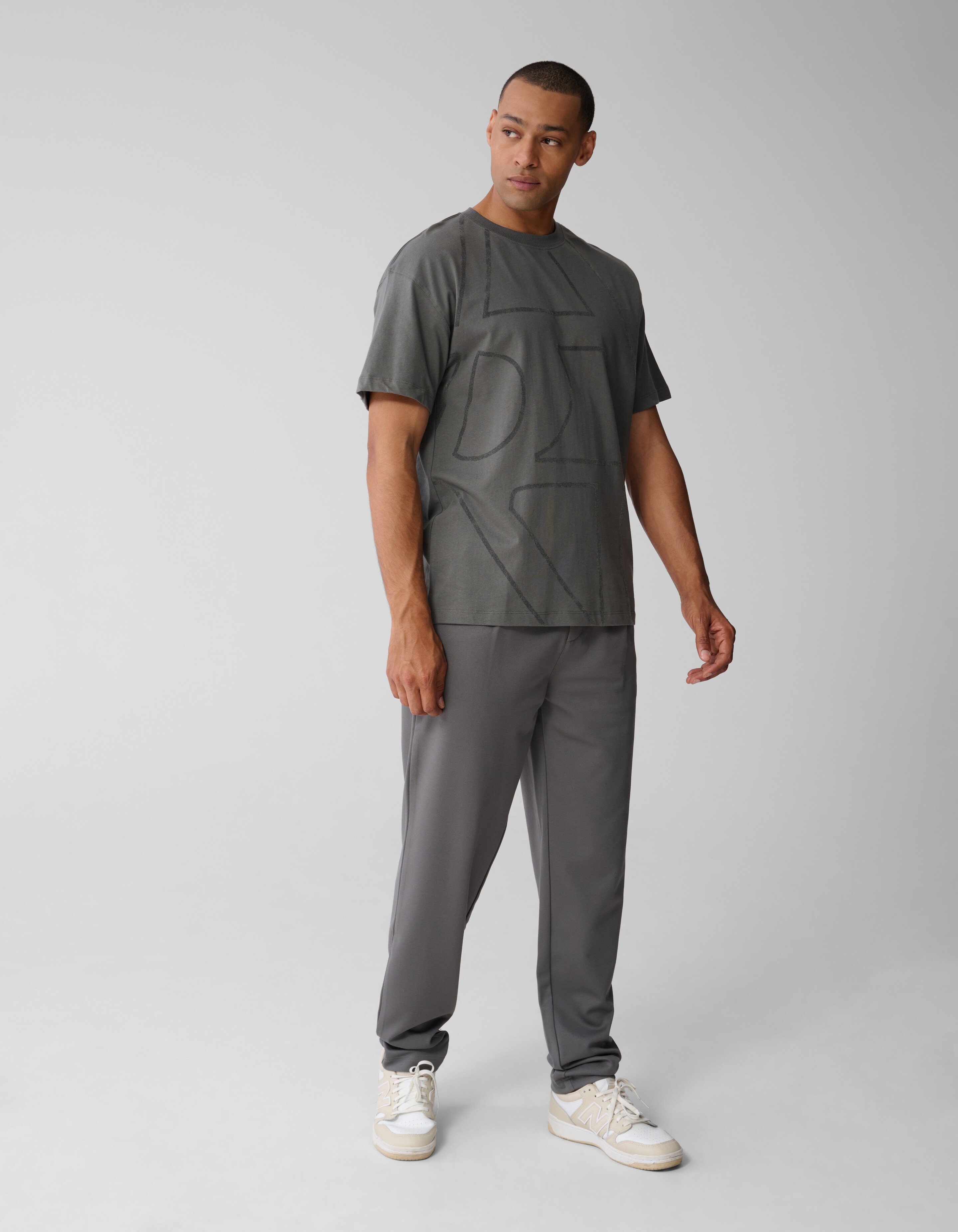 Flock Line Artwork T-shirt Donkergroen SHOEBY MEN
