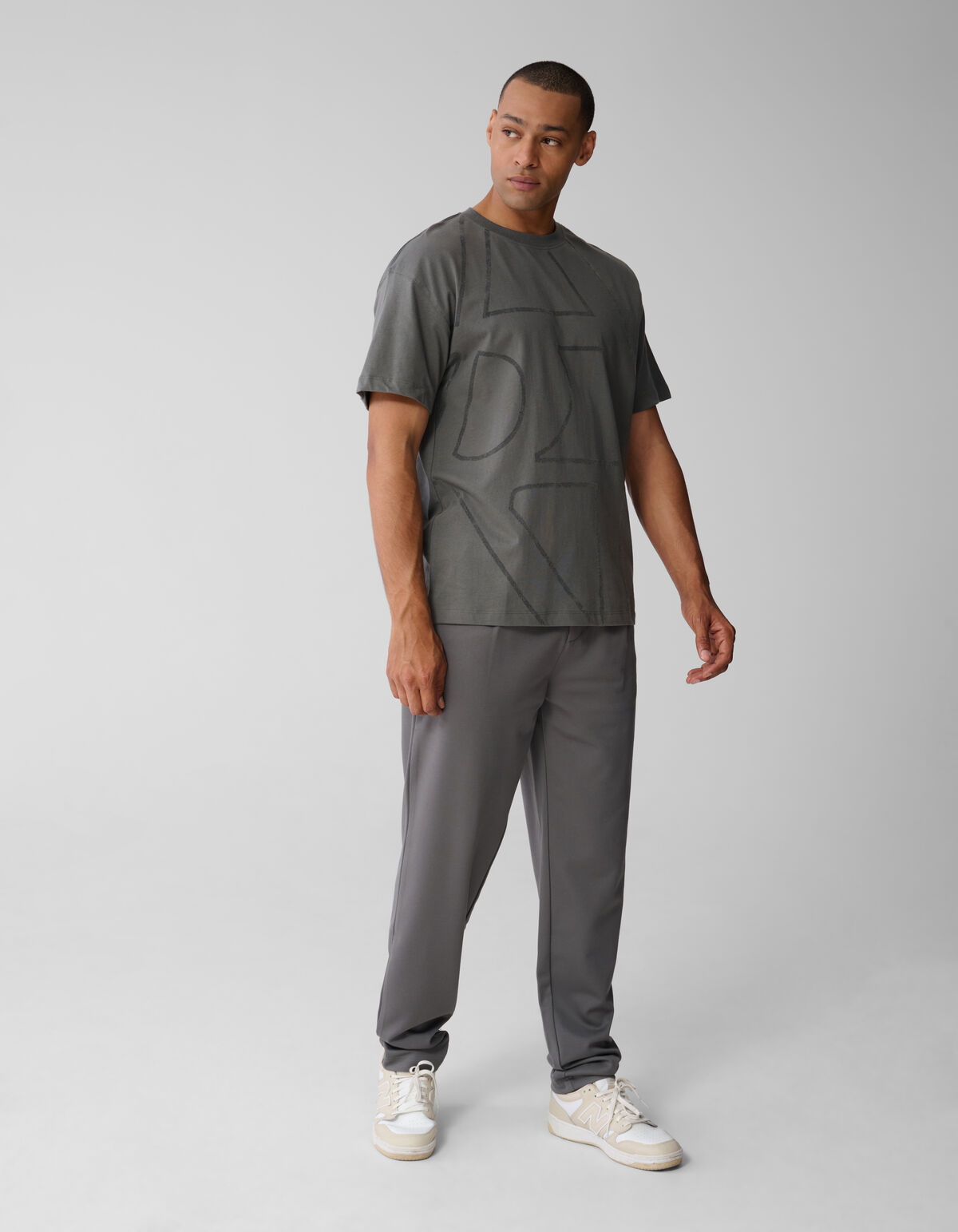 Flock Line Artwork T-shirt Donkergroen SHOEBY MEN