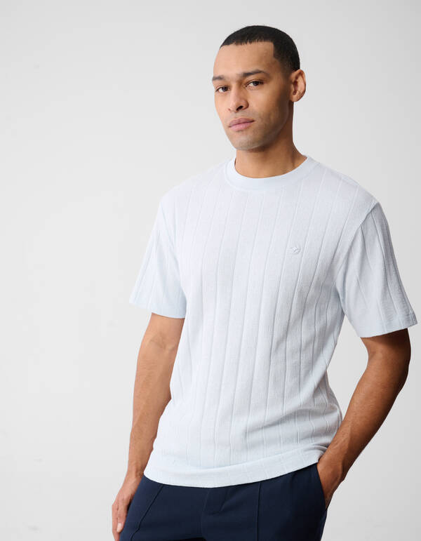 Structuur Stripe Artwork T-shirt Lichtblauw SHOEBY MEN