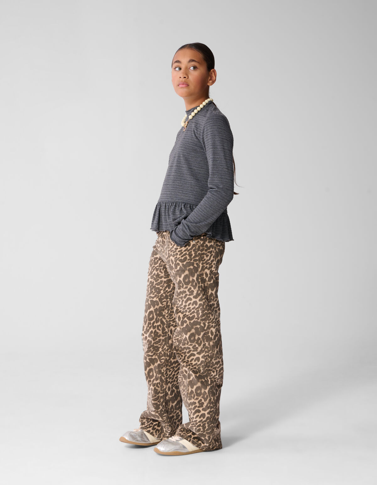 Volant Top Grijs SHOEBY GIRLS