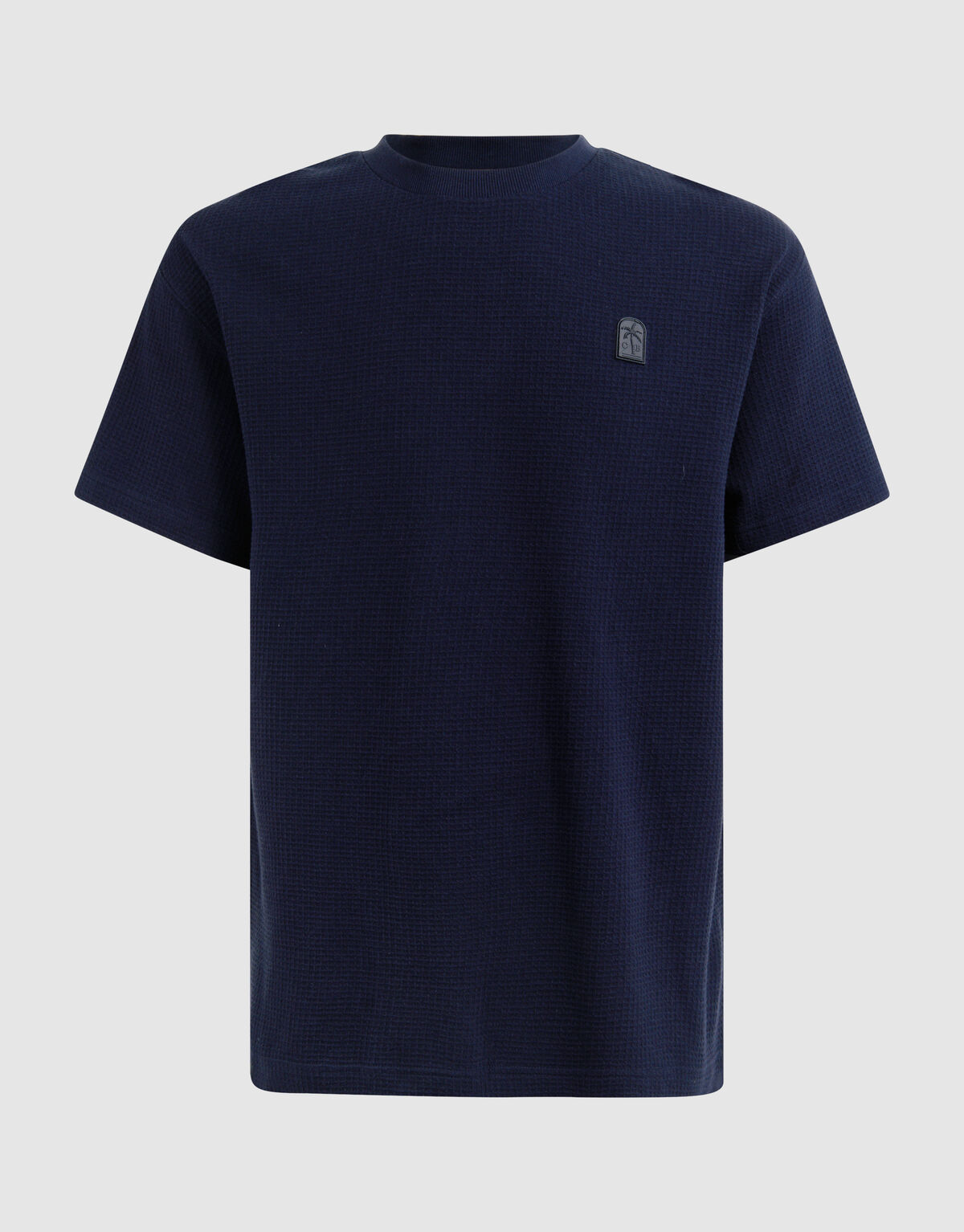 Waffle Structuur T-shirt Donkerblauw SHOEBY MEN