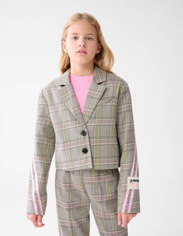 Sporty Ruiten Blazer Gebroken Wit SHOEBY GIRLS
