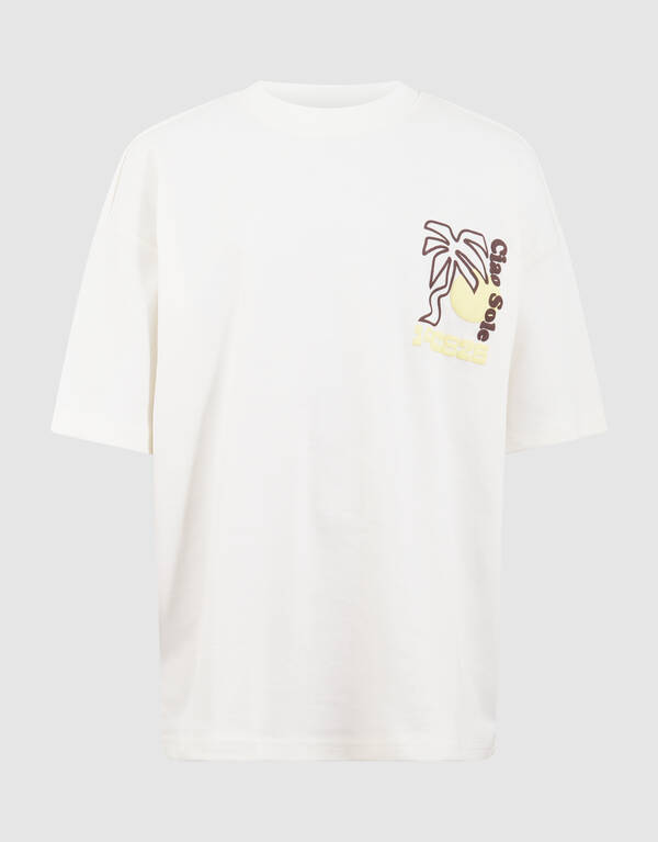 Palm Artwork T-shirt Gebroken Wit SHOEBY BOYS