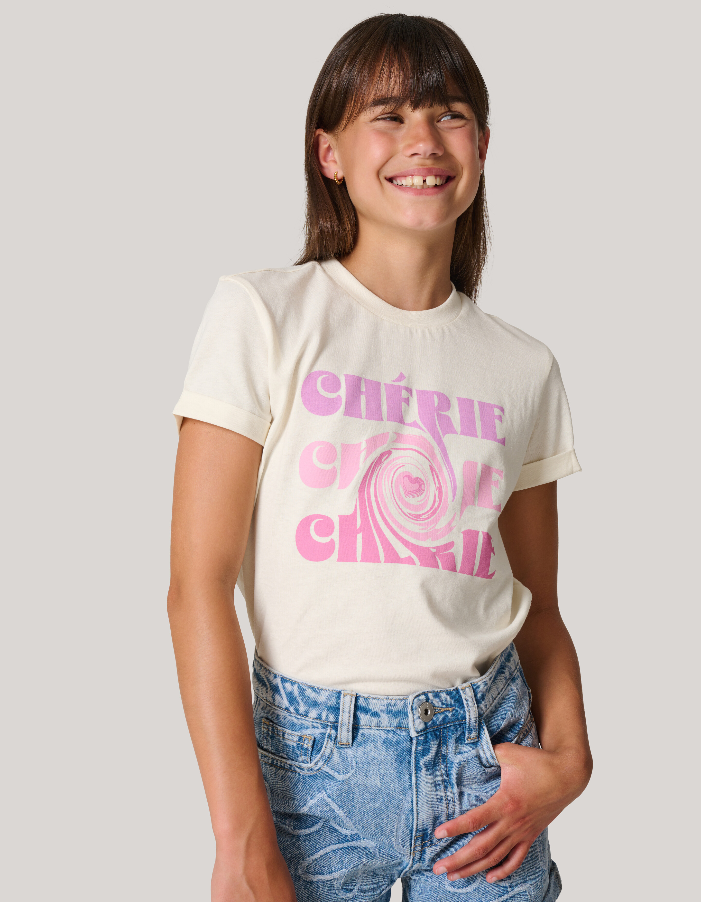 Artwork T-shirt Gebroken Wit SHOEBY GIRLS