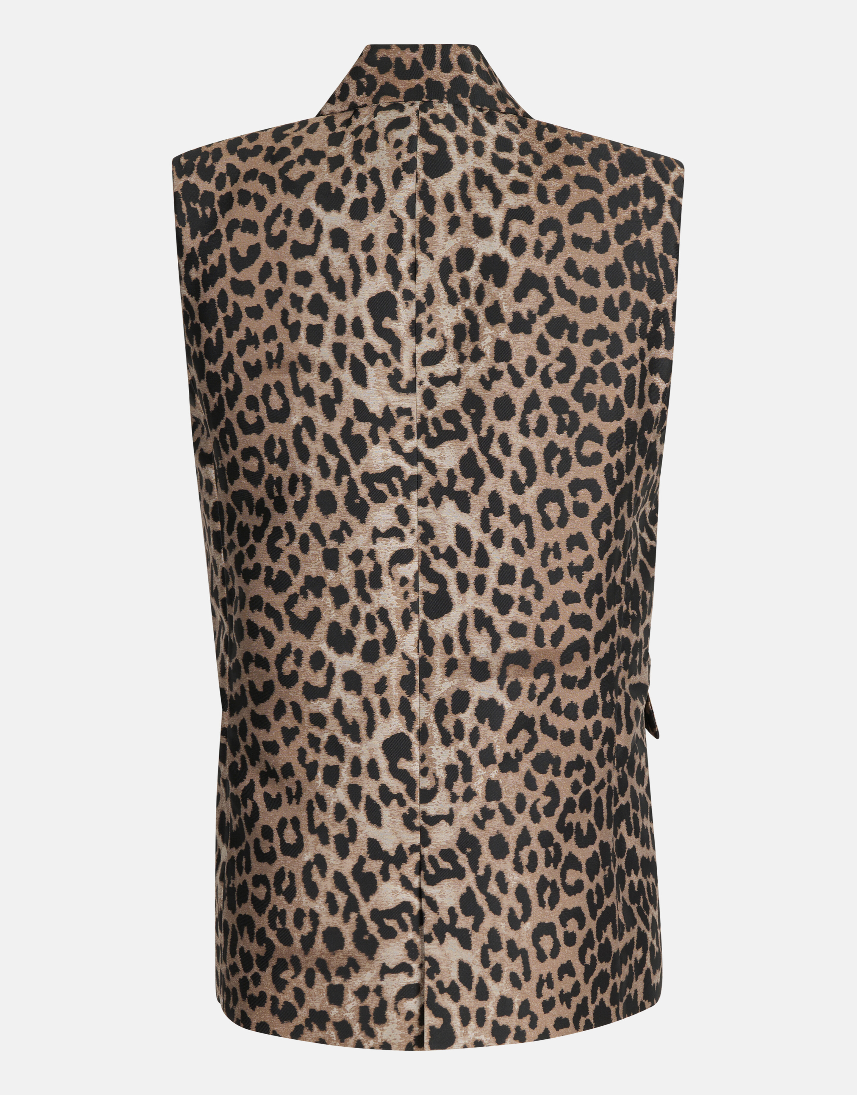 Leopard Jacquard Gilet Bruin SHOEBY WOMEN