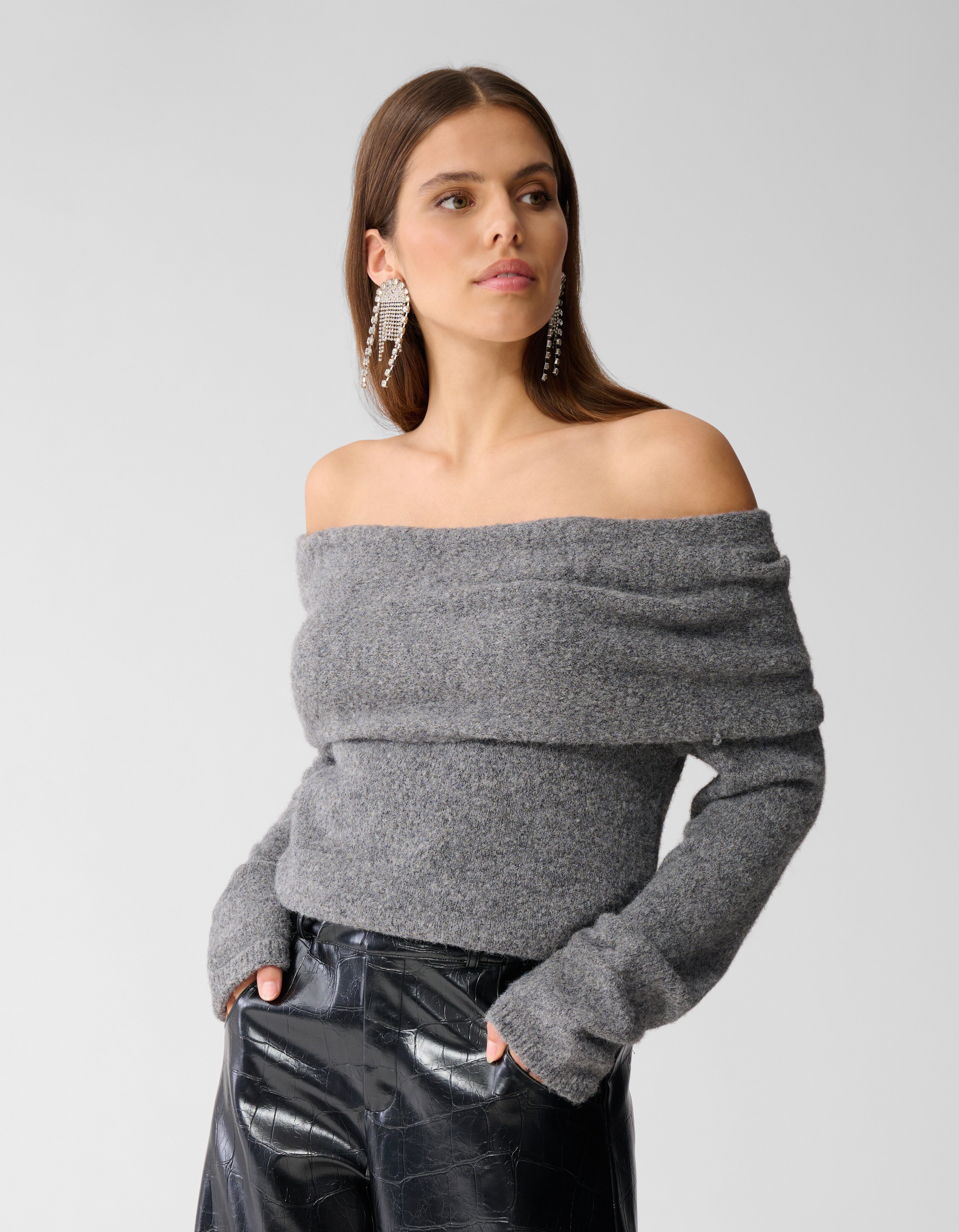 Off Shoulder Trui Grijs SHOEBY WOMEN