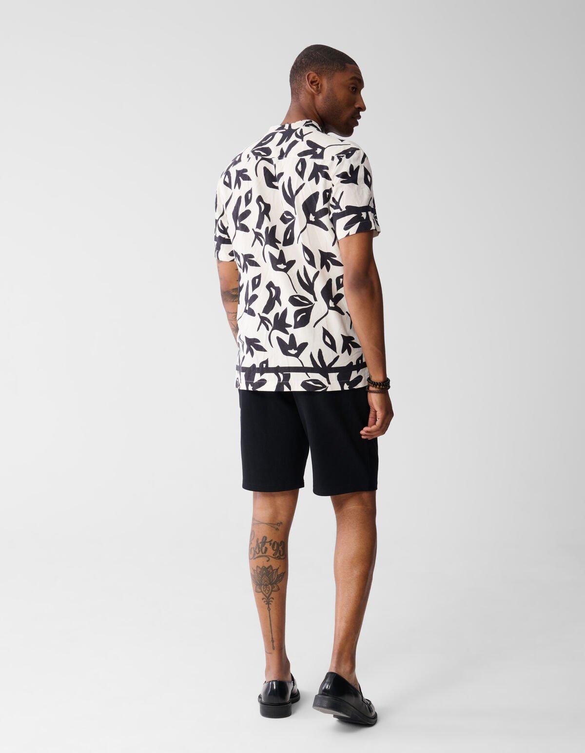Linnen Bloemen Shirt Gebroken Wit SHOEBY MEN