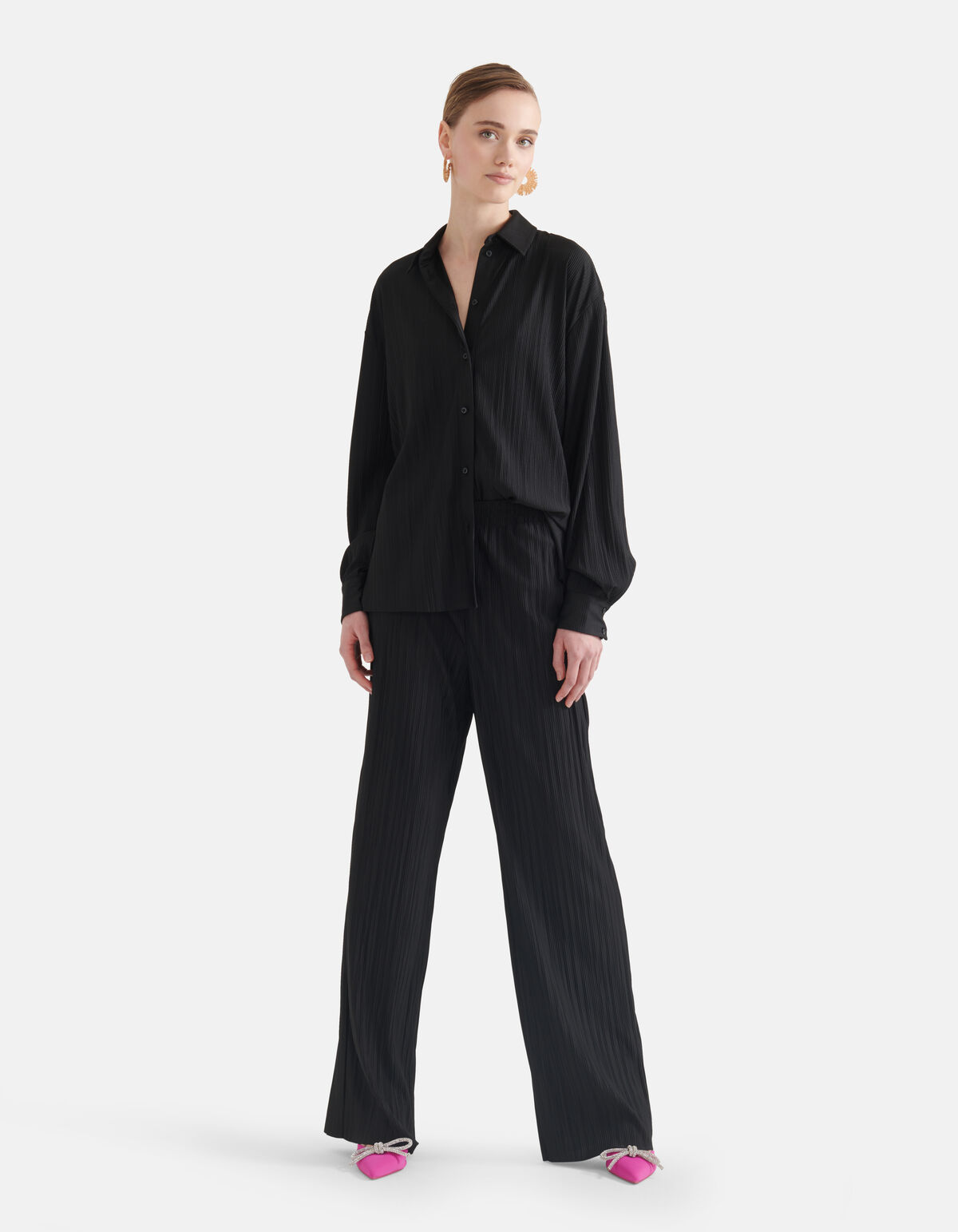 Crinkle Blouse Zwart SHOEBY WOMEN