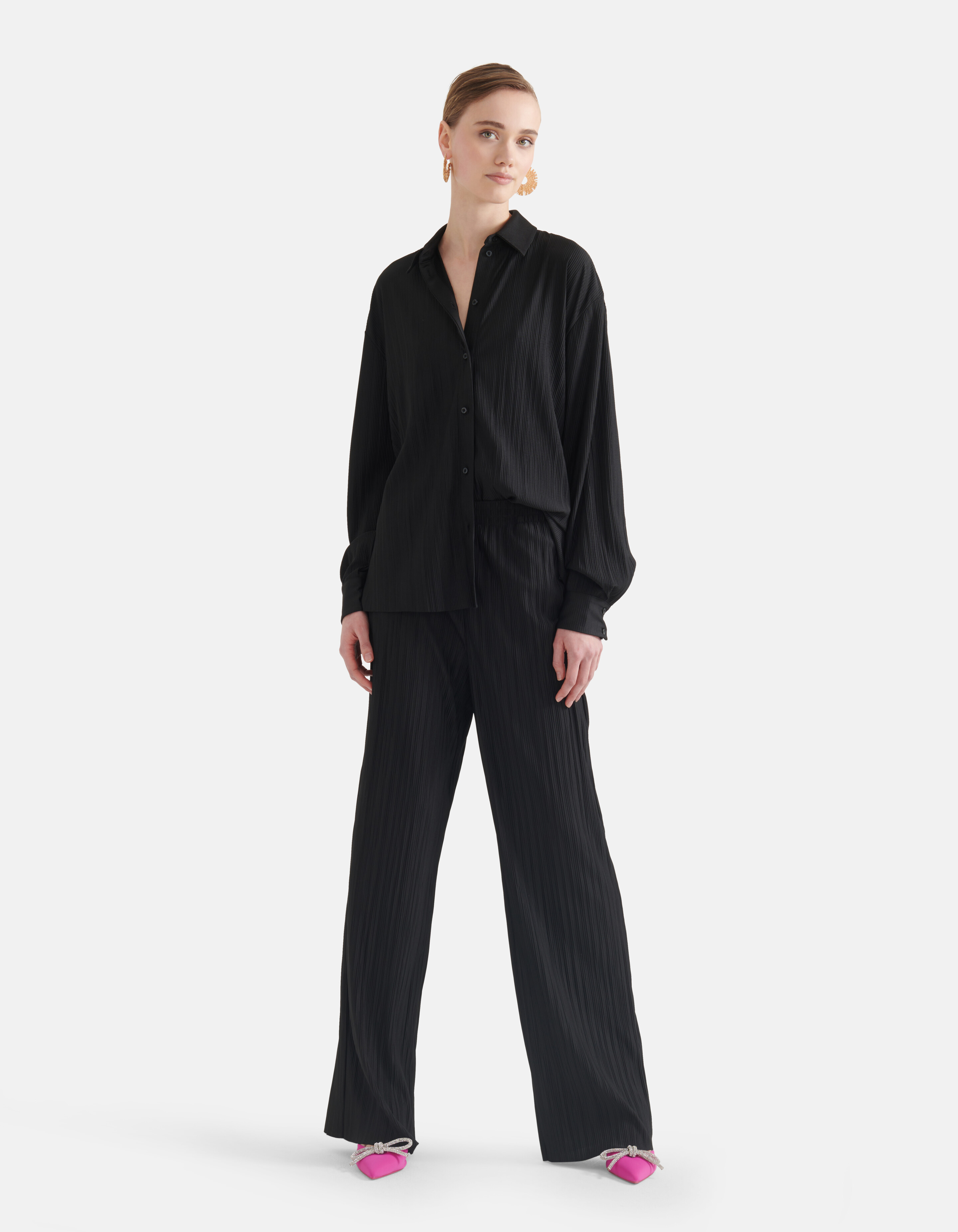 Crinkle Blouse Zwart SHOEBY WOMEN