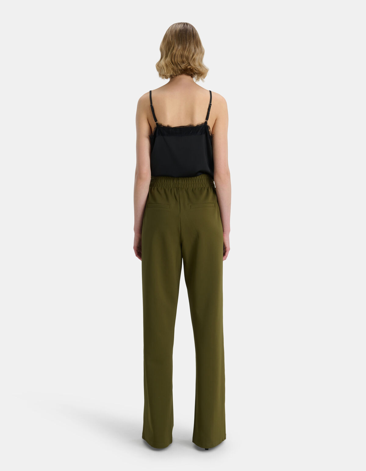Basis Wide Leg Broek Donkergroen SHOEBY WOMEN
