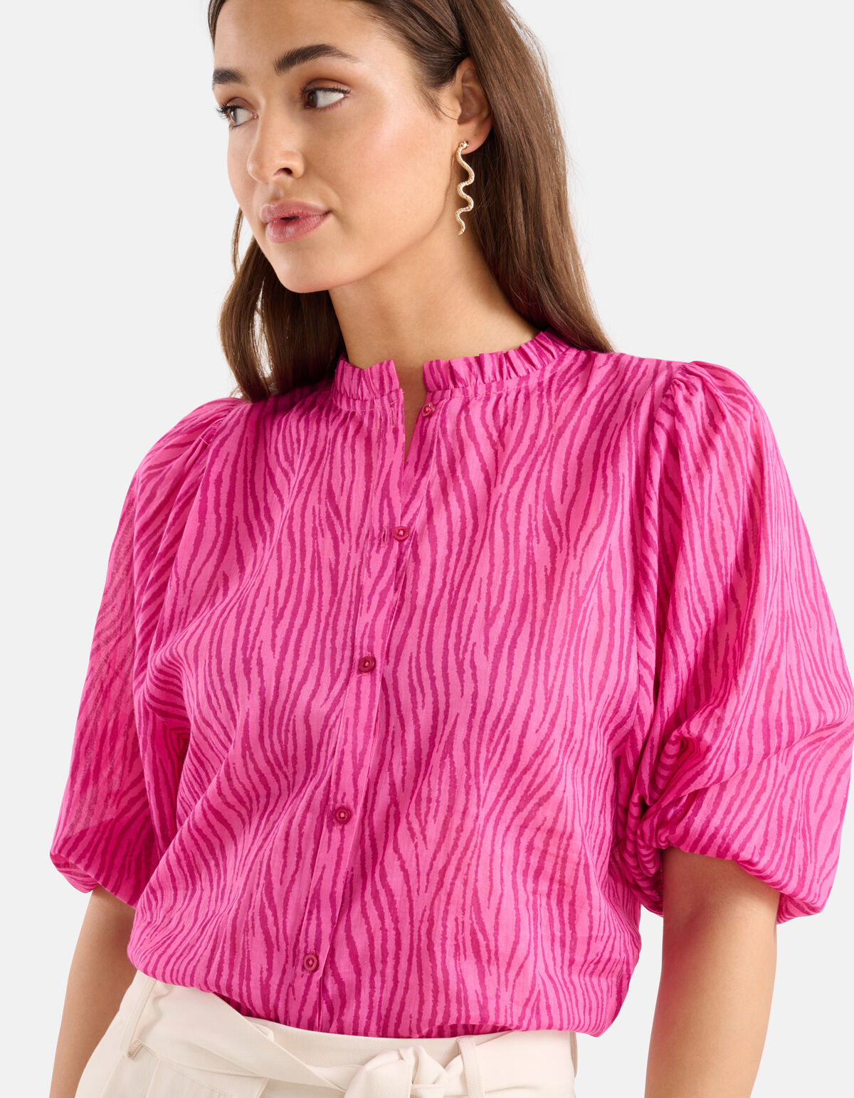 Zebra Voile Blouse Roze SHOEBY WOMEN