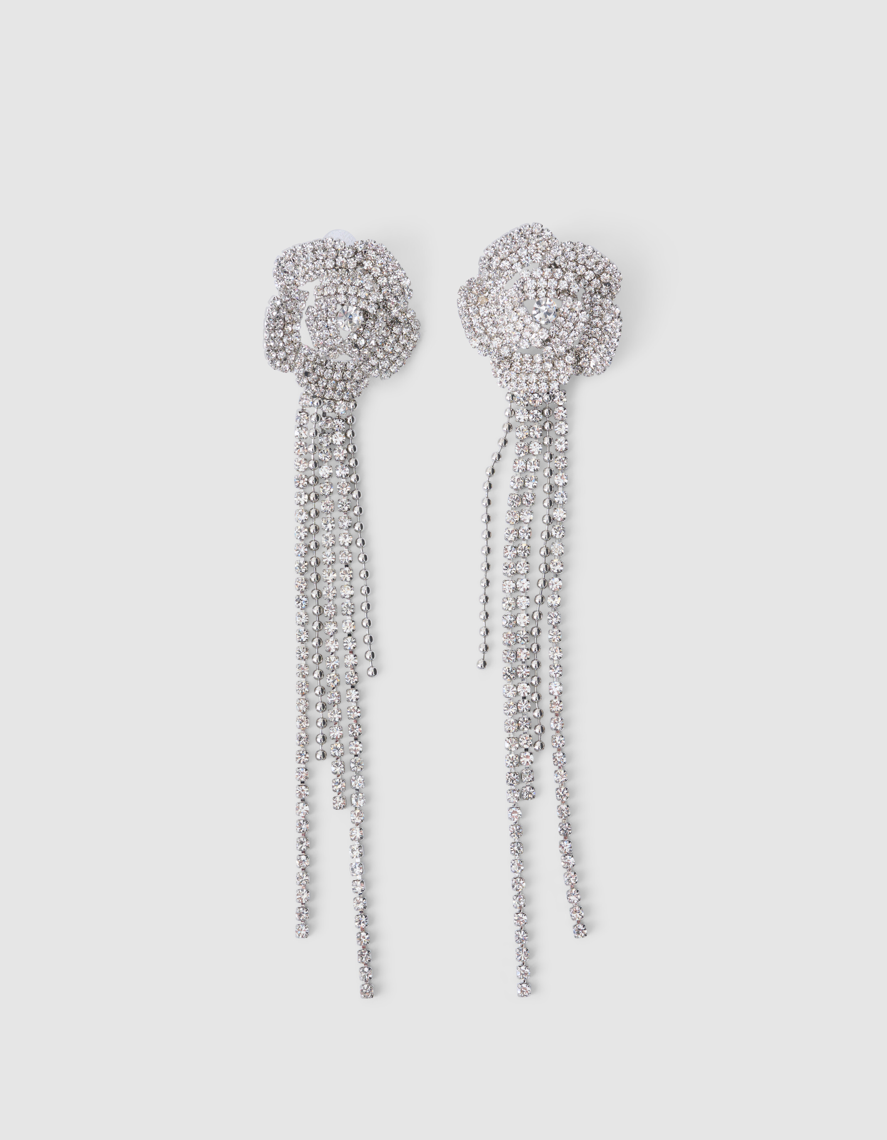 Strass Bloem Oorbellen Zilver SHOEBY ACCESSOIRES