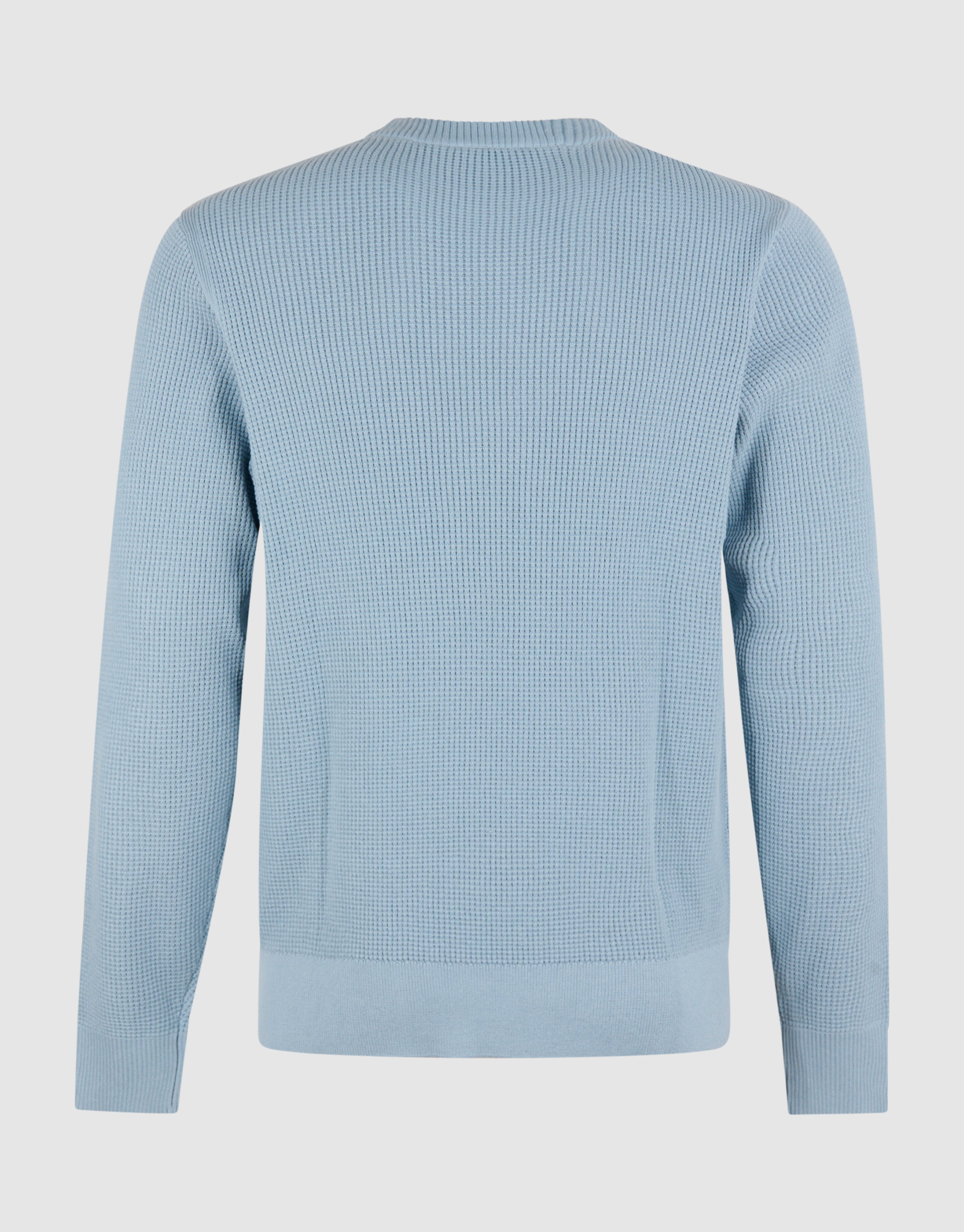 Gebreide Waffle Trui Lichtblauw SHOEBY MEN