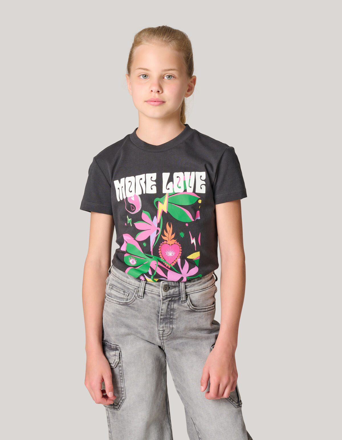 Artwork T-shirt Donkergrijs SHOEBY GIRLS