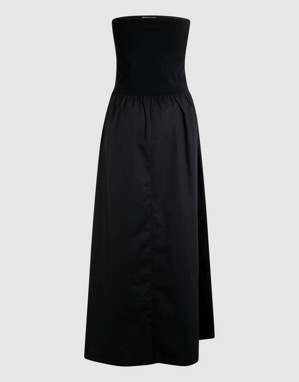 Mix Strapless Maxi Jurk Zwart SHOEBY WOMEN