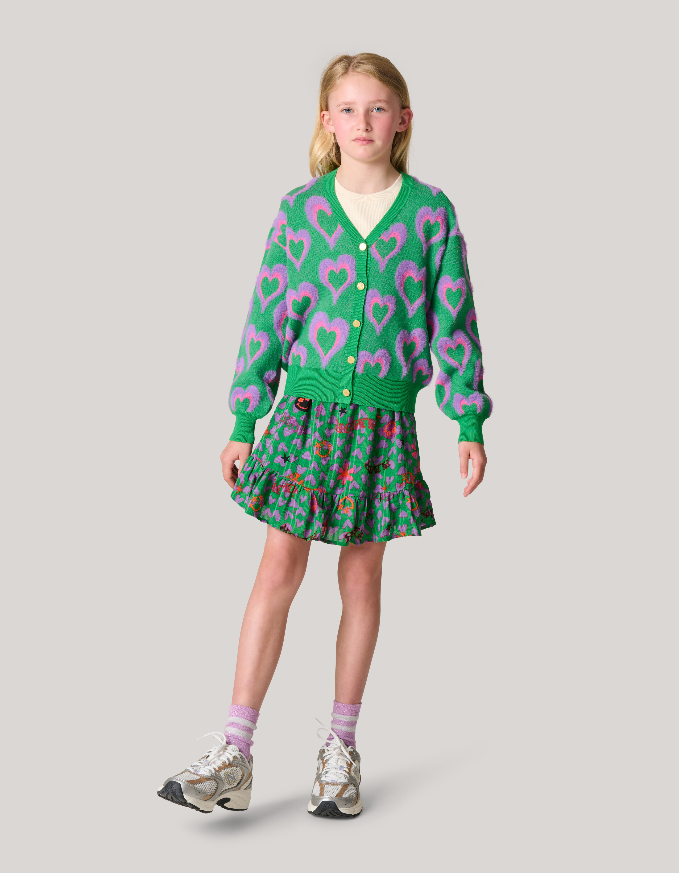 Printed Cardigan Groen SHOEBY GIRLS