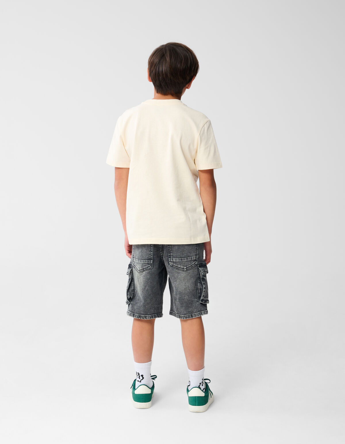 Denim Cargo Short Donkergrijs SHOEBY BOYS