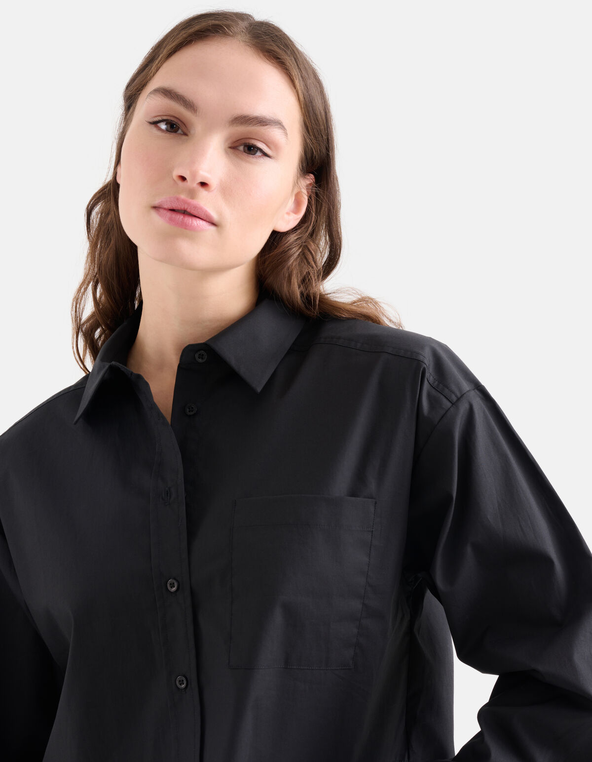 Cropped Blouse Zwart SHOEBY WOMEN