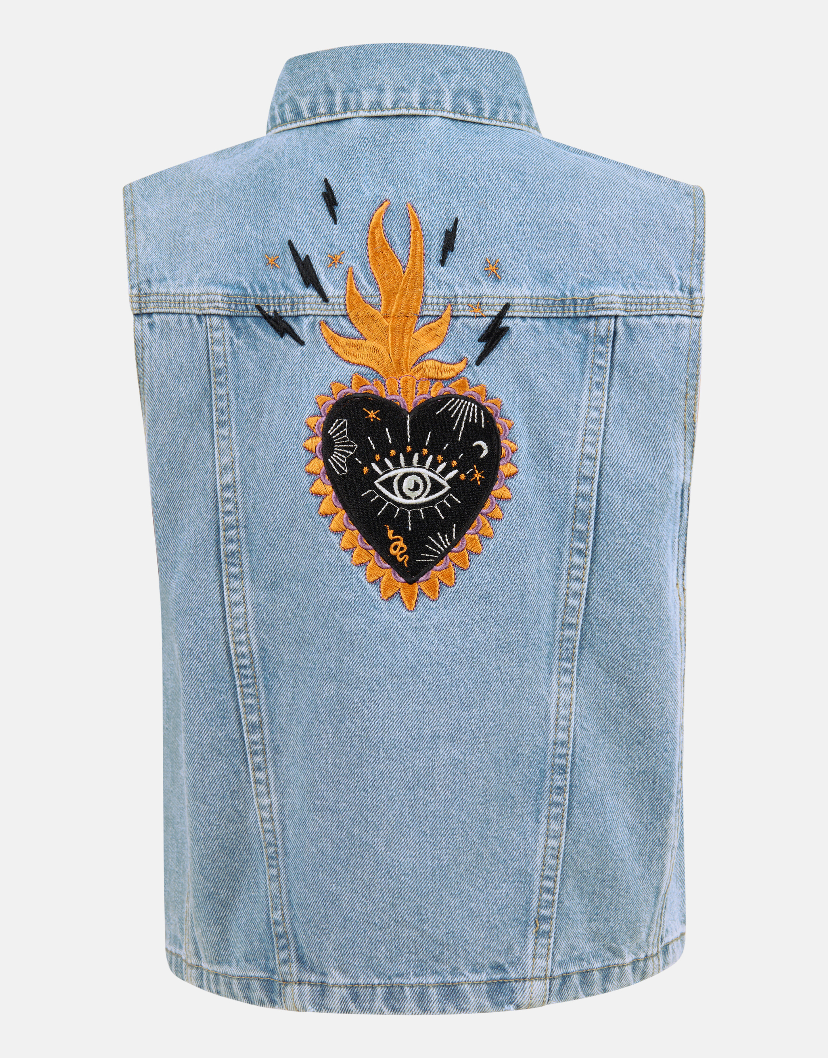 Embroidery Denim Gilet SHOEBY GIRLS