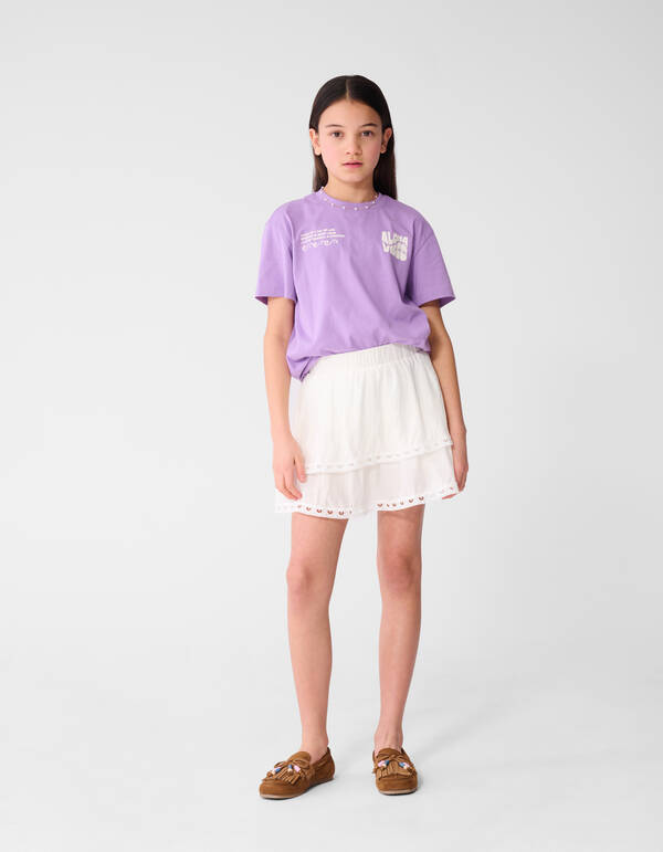 Aloha Vibes Artwork T-shirt Paars SHOEBY GIRLS