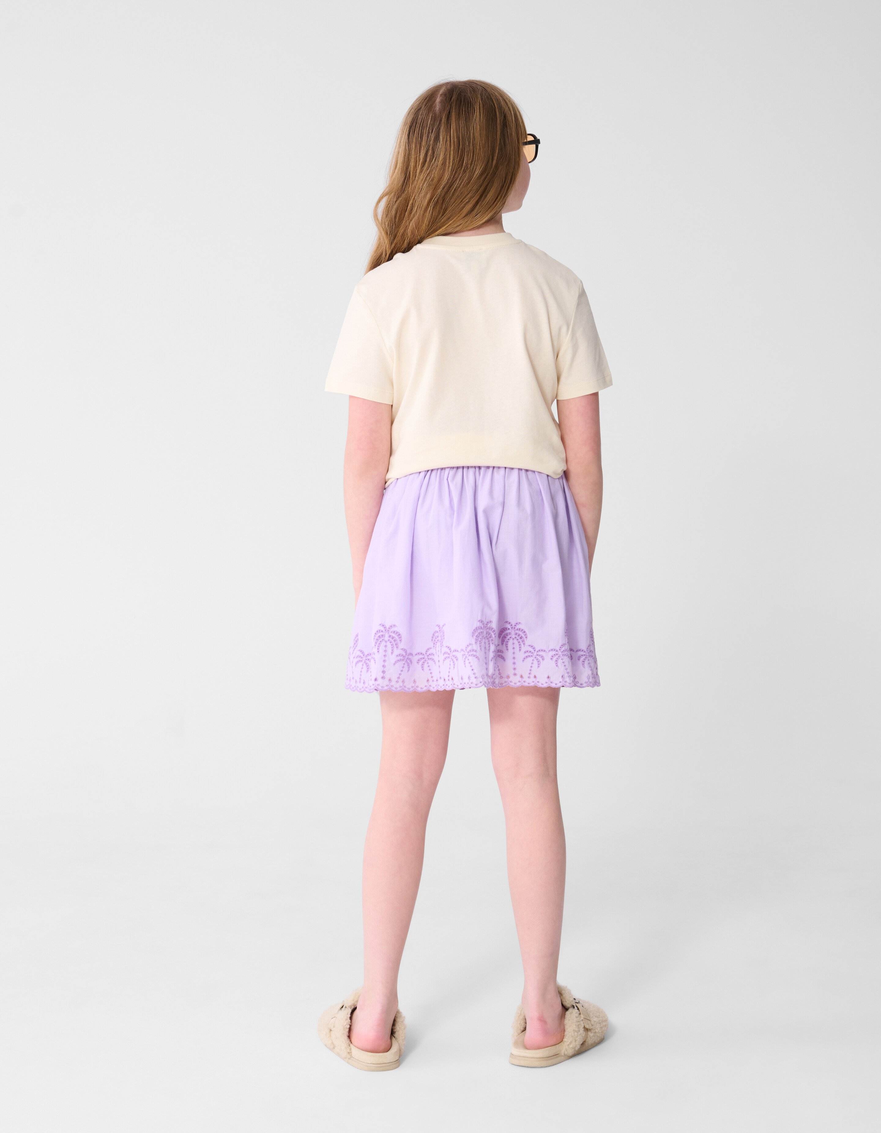 Sunny Palms Artwork T-shirt Gebroken Wit SHOEBY GIRLS